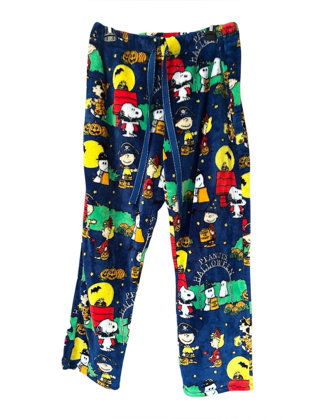 Peanuts Snoopy Halloween Pumpkin Pajama Pants Blue Large 12-14